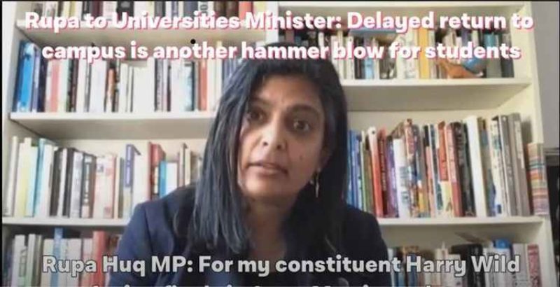 Ealing Central and Acton MP, Dr Rupa Huq questioned the Universities Minister on Thursday, April 15