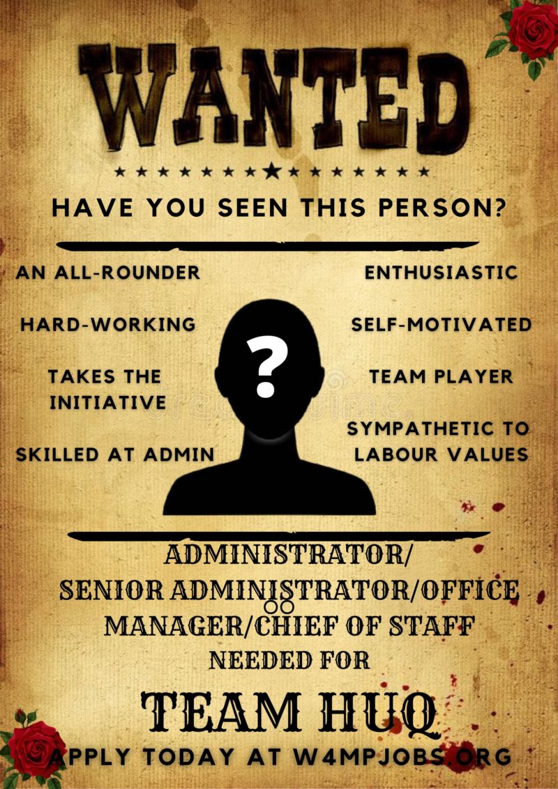 Administrator / Senior Administrator / Office Manager / Chief of Staff wanted for Team Huq